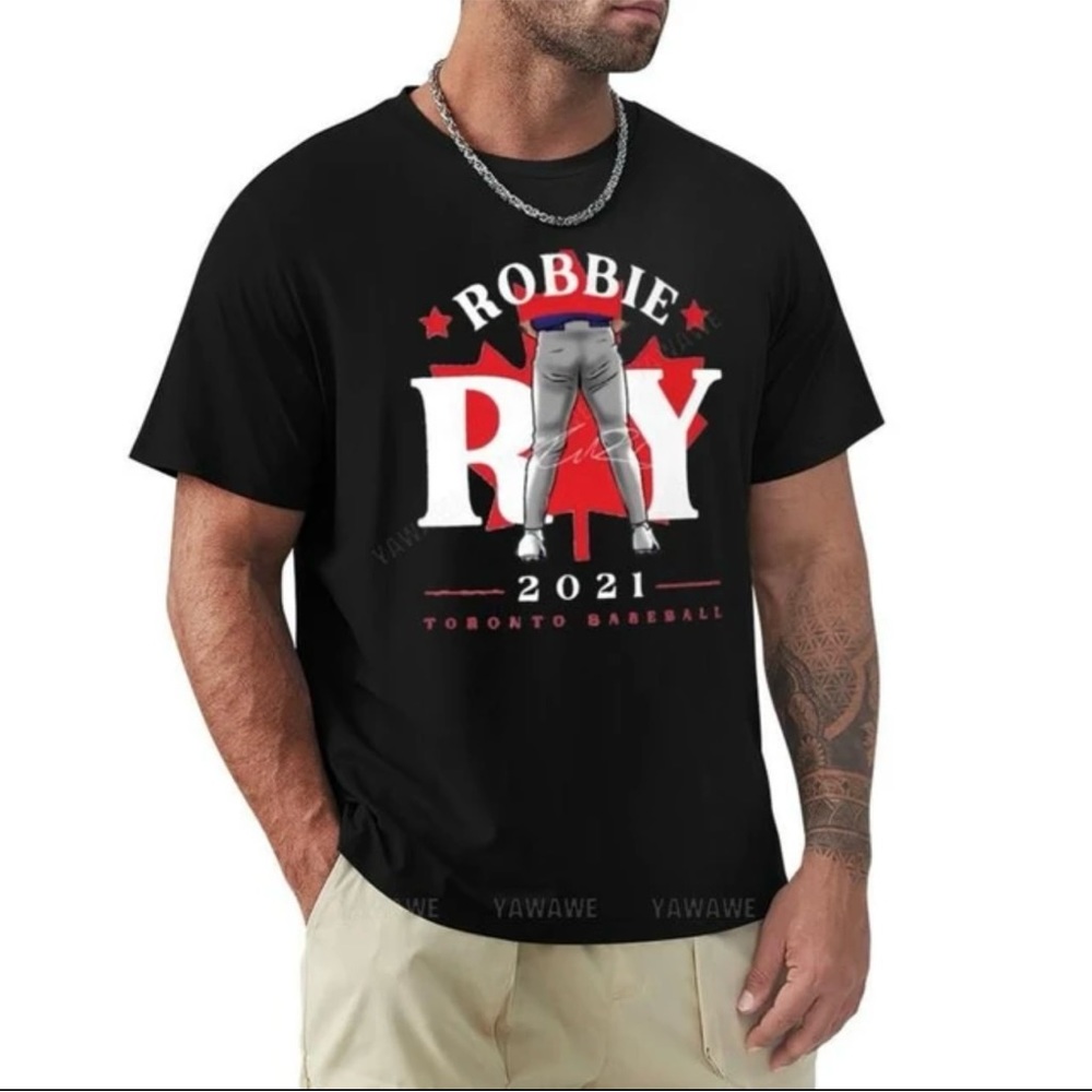 Robbie Ray Toronto Baseball T-Shirt Gildan 2XL Black Red White Graphic Tee